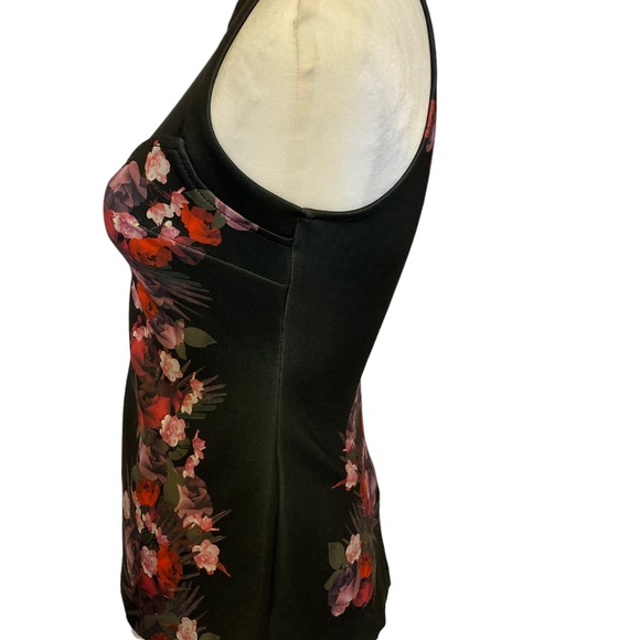 Guess bold floral body-hugging halter top with mesh chest. Gorgeous! - Picture 2 of 8